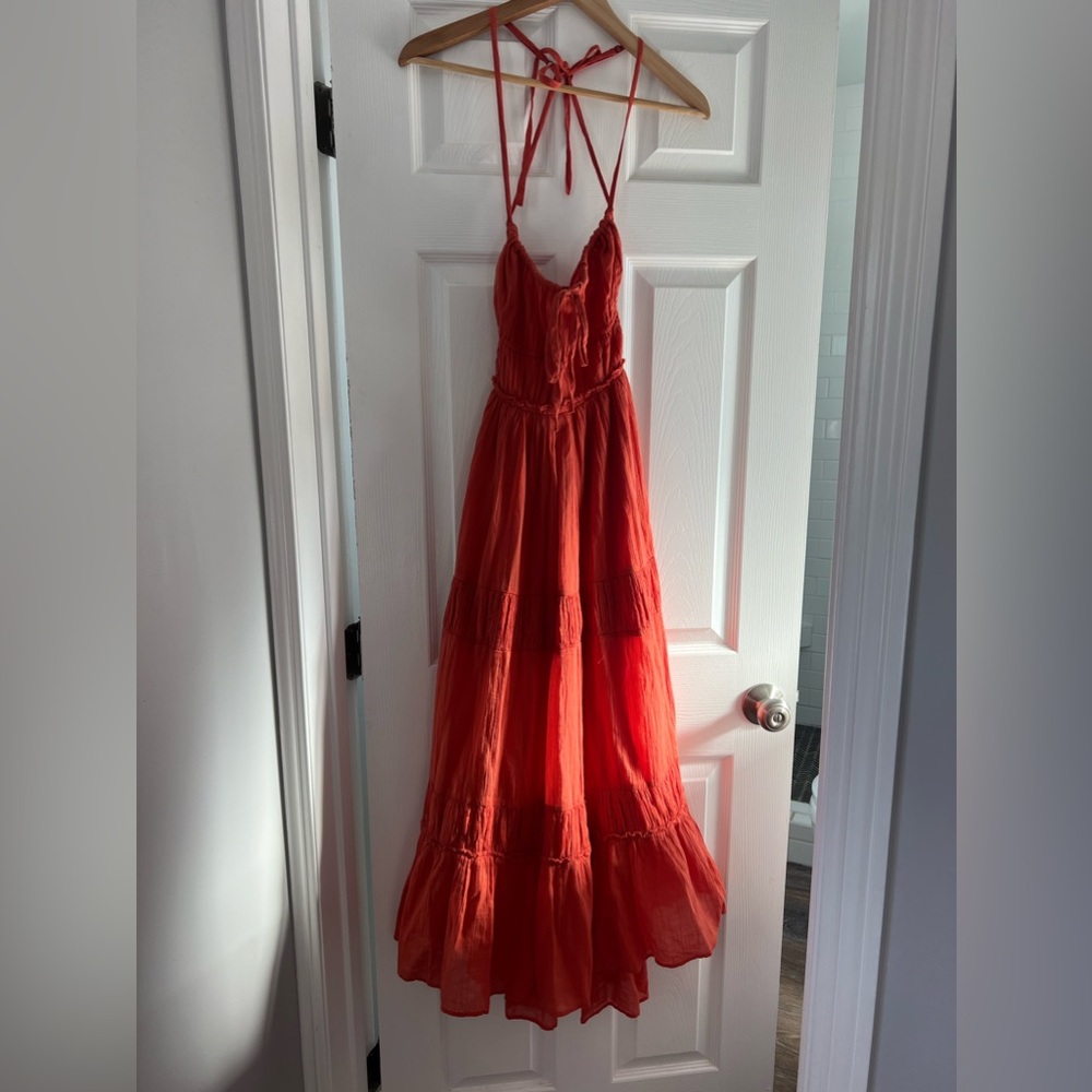 Free People Taking Sides Maxi Dress (red mango)